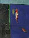 Voir poissons rouges 4 - 5F - huile sur toile
